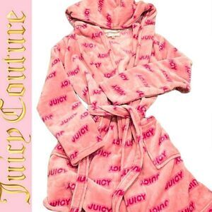 Juicy Couture Bubble Juicy Logo Plush Hooded Robe